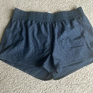 Black leopard print shorts